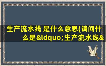 生产流水线 是什么意思(请问什么是“生产流水线”啊急)